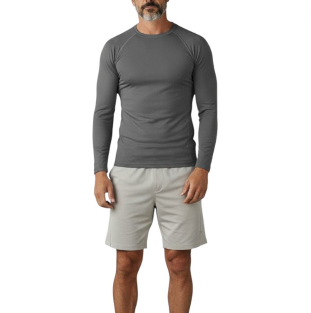 LULULEMON Crew Compression LS Base Layer Men M Gray Muscle Support Performance